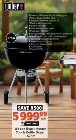 Checkers Hyper Weber Black Master Touch Kettle Braai offer