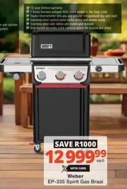 Checkers Hyper Weber EP-335 Spirit Gas Braai offer