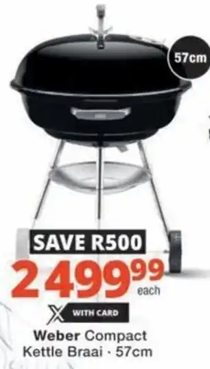 Checkers Hyper Weber Compact Kettle Braai offer