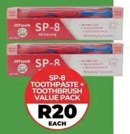 1UP Sp-8 toothpaste + toothbrush value pack offer