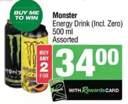 KwikSpar Monster Energy Drink Incl. Zero Assorted offer