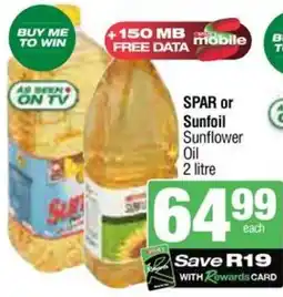 KwikSpar SPAR or Sunfoil Sunflower Oil offer