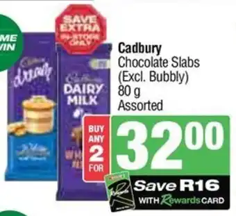 KwikSpar Cadbury Chocolate Slabs Assorted offer