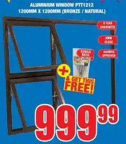 Aluminium window ptt1212