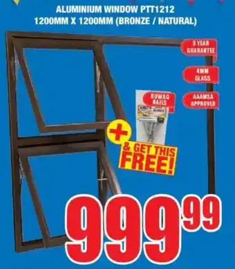 Boxer Build Aluminium window ptt1212 offer