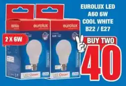 Boxer Build Eurolux led a60 6w cool white b22/e27 offer