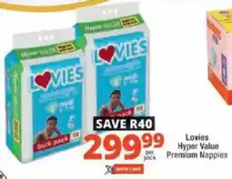 Checkers Lovies Hyper Value Premium Nappies offer