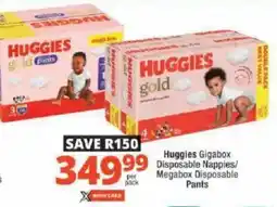 Checkers Huggies Gigabox Disposable Nappies/ Megabox Disposable Pants offer