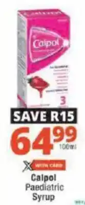 Checkers Calpol Paediatric Syrup offer