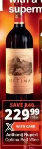 Checkers Liquor Shop Anthonij Rupert Optima Red Wine offer
