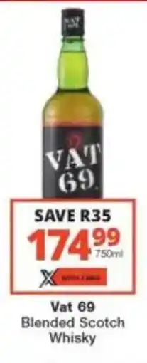 Checkers Liquor Shop Vat 69 Blended Scotch Whisky offer