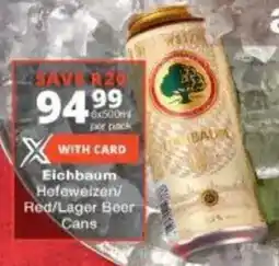 Checkers Liquor Shop Eichbaum Hefeweizen/ Red/ Lager Beer Cans offer