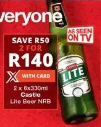 Checkers Liquor Shop Castle Lite Beer NRB offer