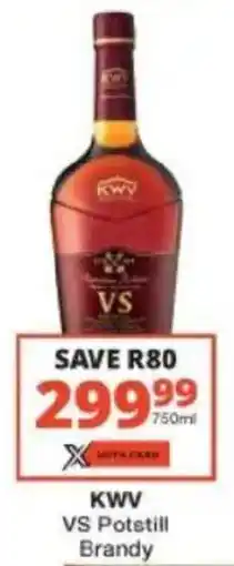 Checkers Liquor Shop KWV VS Potstill Brandy offer