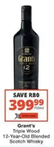 Checkers Liquor Shop Grant's Triple Wood 12-Year-Old Blended Scotch Whisky offer
