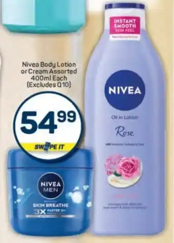 Pick n Pay Nivea Body Lotion or Cream Assorted offer