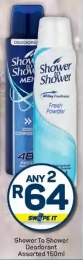 Pick n Pay Shower To Shower Deodorant Assorted offer