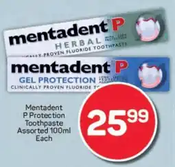Pick n Pay Mentadent P Protection Toothpaste Assorted offer