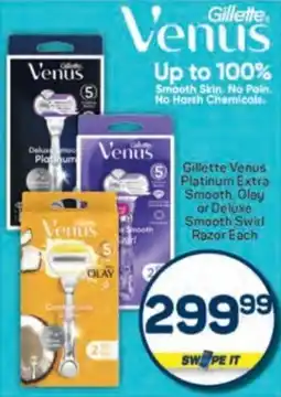 Pick n Pay Gillette Venus Platinum Extra Smooth, Olay or Deluxe Smooth Swirl Razor offer