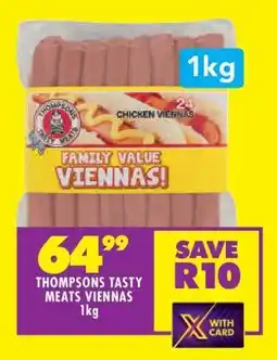 Shoprite THOMPSONS TASTY MEATS VIENNAS 1kg offer