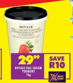 Shoprite ROYALE FULL CREAM YOGHURT 1kg offer
