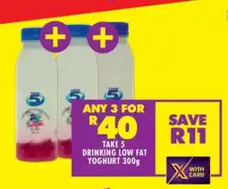 Shoprite TAKE 5 DRINKING LOW FAT YOGHURT 300g offer