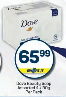 Pick n Pay Dove Beauty Soap Assorted 4 x 90g Per Pack offer