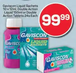 Pick n Pay Gaviscon Liquid Sachets 10 x 12ml, Double Action Liquid 150ml or Double Action Tablets 24s Each offer