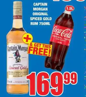 Boxer CAPTAIN MORGAN ORIGINAL SPICED GOLD RUM 750ml offer