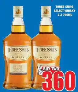 Boxer THREE SHIPS Select Whisky 2 x 750ml offer