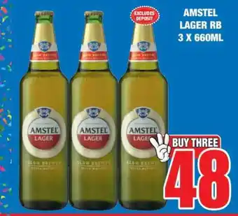 Boxer AMSTEL LAGER RB 3 X 660ML offer