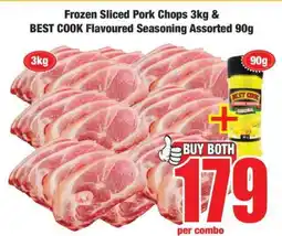 Boxer Frozen Sliced Pork Chops 3kg & BEST COOK Flavoured Seasoning Assorted 90g offer