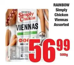 Boxer RAINBOW Simply Chicken Viennas Assorted offer