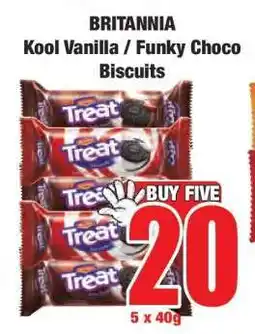Boxer BRITANNIA Kool Vanilla / Funky Choco Biscuits offer