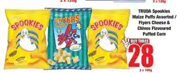 Boxer TRUDA Spookies Maize Puffs Assorted / Flyers Cheese & Chives Flavoured Puffed Corn offer