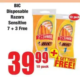 Boxer BIC Disposable Razors Sensitive 7 + 3 Free offer