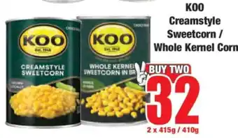 Boxer KOO Creamstyle Sweetcorn / Whole Kernel Corn offer