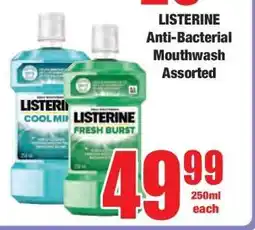 Boxer LISTERINE Anti-Bacterial Mouthwash Assorted offer