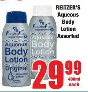 Boxer REITZER'S Aqueous Body Lotion Assorted offer