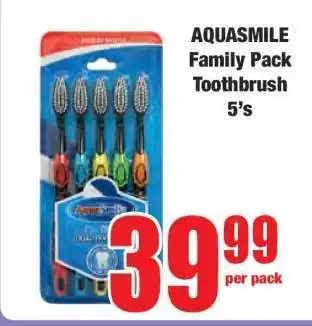 Boxer AQUASMILE Family Pack Toothbrush 5's offer