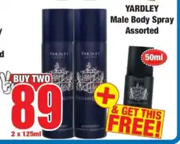 Boxer YARDLEY Male Body Spray Assorted offer