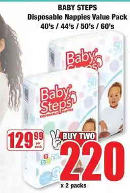 Boxer BABY STEPS Disposable Nappies Value Pack offer