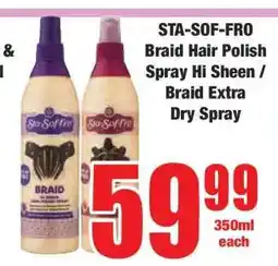 Boxer STA-SOF-FRO Braid Hair Polish Spray Hi Sheen / Braid Extra Dry Spray offer
