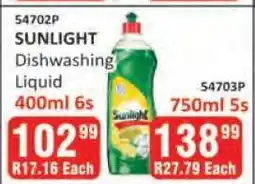 KitKat Cash and Carry SUNLIGHT Dishwashing Liquid 400ml 6s offer