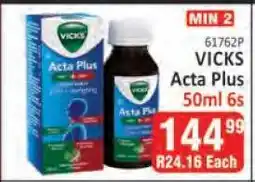 KitKat Cash and Carry VICKS Acta Plus 50ml 6s offer