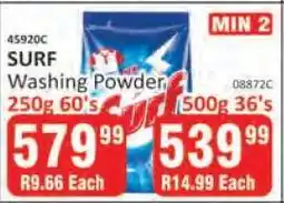 KitKat Cash and Carry SURF Washing Powder 250g 60's offer