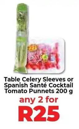 Food Lover's Market Table Celery Sleeves or Spanish Santé Cocktail Tomato Punnets 200 g offer