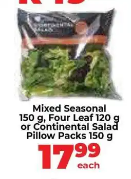 Food Lover's Market Mixed Seasonal, Four Leaf, or Continental Salad Pillow Packs offer