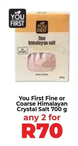 Food Lover's Market You First Fine or Coarse Himalayan Crystal Salt 700 g offer