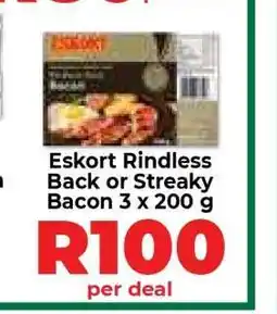 Food Lover's Market Eskort Rindless Back or Streaky Bacon 3 x 200 g offer